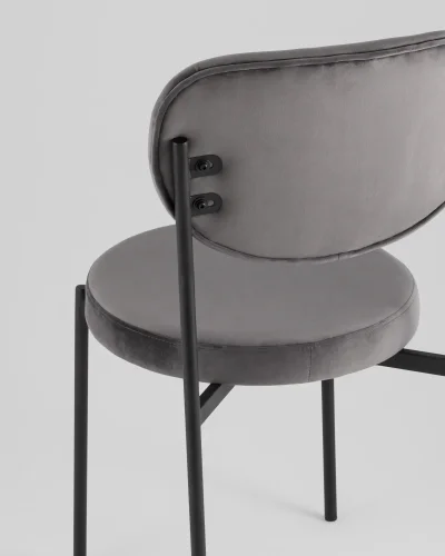 Стул обеденный Барбара, велюр серый УТ000039436 Stool Group, серый/велюр, ножки/металл/чёрный, размеры - ***** фото 6