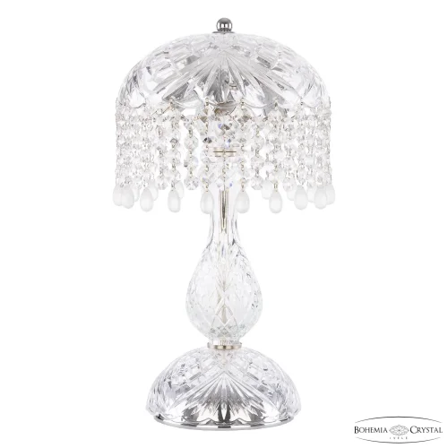 Настольная лампа 14781L1/22 Ni V0300 Bohemia Ivele Crystal прозрачная 3 лампы, основание никель металл в стиле классический drops