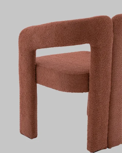 Стул Болинджер букле терракотовый УТ000041353 Stool Group, терракотовый/букле, ножки/металл ткань/терракотовый, размеры - ***** фото 7