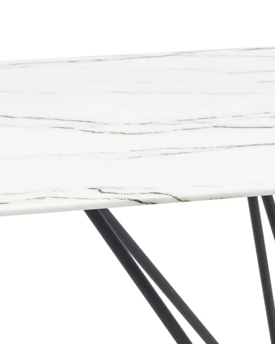 Стол обеденный Сакраменто, 140*90, белый, стеклянный УТ000002669 Stool Group столешница белая из стекло фото 3