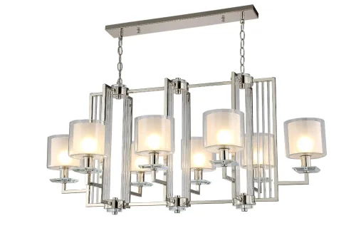 Люстра подвесная NICOLAS SP8 L1000 NICKEL/WHITE Crystal Lux белая на 8 ламп, основание никель в стиле современный фото 4