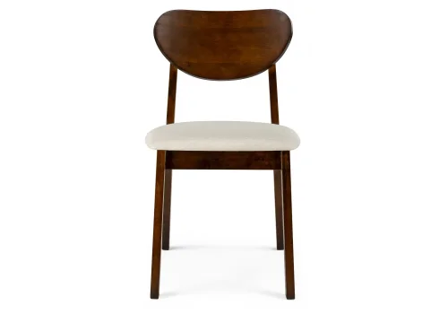 Деревянный стул Loid dirty oak / light beige 15521 Woodville, бежевый/ткань, ножки/массив гевеи/коричневый, размеры - ****450*530 фото 3