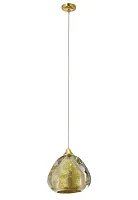Светильник подвесной VERANO SP1 GOLD Crystal Lux золотой прозрачный 1 лампа, основание золотое в стиле модерн выдувное