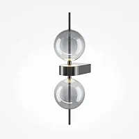 Бра LED Double MOD478WL-L8B3K Maytoni дымчатый на 1 лампу, основание чёрное в стиле современный шар