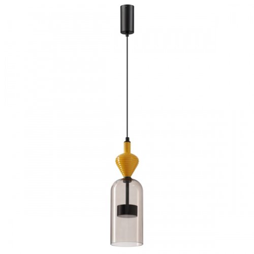Светильник подвесной LED Palleta 5046/12LB Odeon Light бежевый коричневый 1 лампа, основание чёрное в стиле современный 