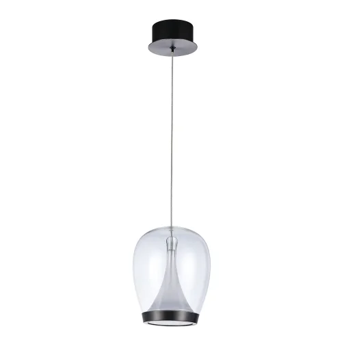 Светильник подвесной LED Campo 5875/09 SP-15 Divinare прозрачный 1 лампа, основание чёрное в стиле современный 