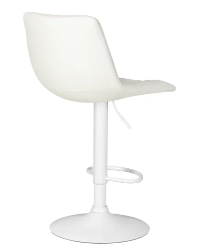 Стул барный набор 2 шт. SET-2 5017_WhiteBase-LM TAILOR WHITE, цвет сиденья белый, цвет основания белый Dobrin, /экокожа, ножки/металл/белый, размеры - 920*1130***470*490 фото 5