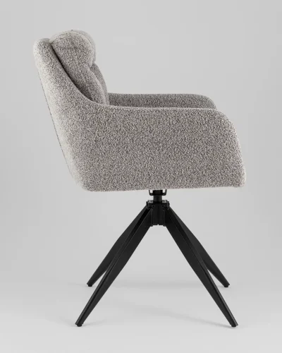 Стул обеденный Nia, серый УТ000039279 Stool Group, серый/букле, ножки/металл/чёрный, размеры - ***** фото 3