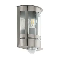 Настенный светильник с датчиком движения TRIBANO 97284 Eglo уличный IP44 серый 1 лампа, плафон прозрачный в стиле современный E27
