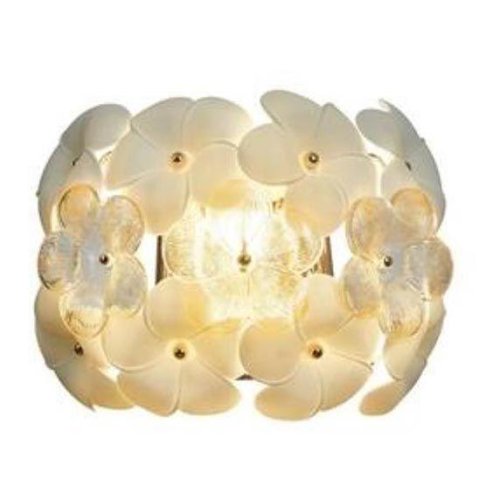 Бра Viola 2901-3W Favourite белый янтарный на 3 лампы, основание золотое в стиле флористика цветы