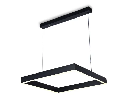 Светильник подвесной LED с пультом FA6626 Ambrella light чёрный на 1 лампу, основание чёрное в стиле хай-тек современный с пультом квадраты