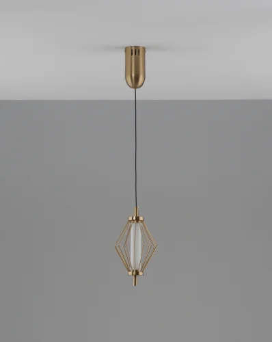 Светильник подвесной LED Eloise V11354-PL Moderli белый золотой на 1 лампу, основание золотое в стиле современный фото 2