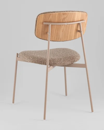 Стул Doe без подлокотников, коричневый, бежевые ножки УТ000040246 Stool Group, коричневый/букле, ножки/металл/бежевый, размеры - *820**** фото 4