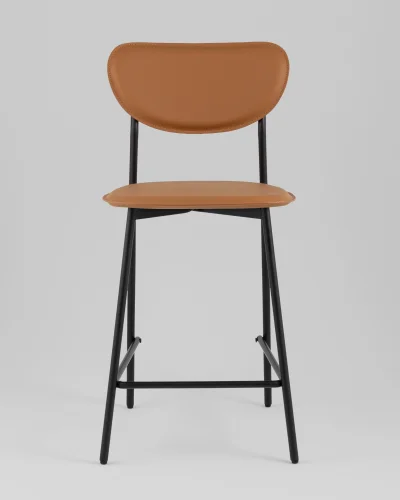 Стул барный Minnie, коричневый УТ000039217 Stool Group, коричневый/экокожа, ножки/металл/чёрный, размеры - ***** фото 2