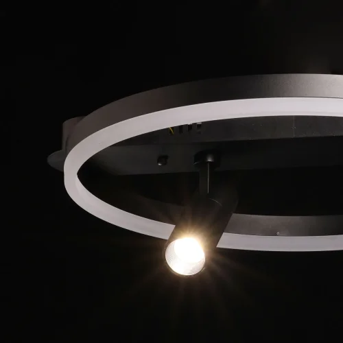 Светильник потолочный LED с пультом Драйв 377013303 DeMarkt чёрный 1 лампа, основание чёрное в стиле хай-тек с пультом фото 9