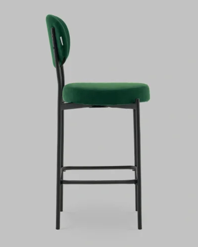 Стул Полубарный Бриф DD велюр зелёный УТ000041513 Stool Group, зелёный/велюр, ножки/сталь/чёрный, размеры - ***** фото 3