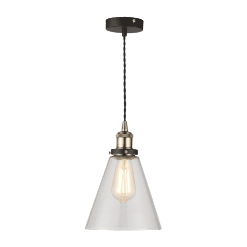 Светильник подвесной Лофт 057-806 Sun-Lumen прозрачный 1 лампа, основание чёрное в стиле лофт 
