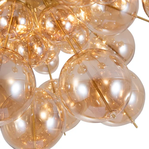 Люстра потолочная Molecule A8313PL-5GO Arte Lamp янтарная на 5 ламп, основание золотое в стиле современный молекула шар фото 2