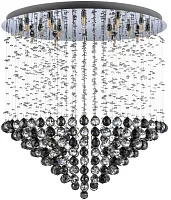 Люстра потолочная Flusso H 1.4.80.517 N Arti Lampadari прозрачная на 24 лампы, основание никель в стиле арт-деко современный каскад
