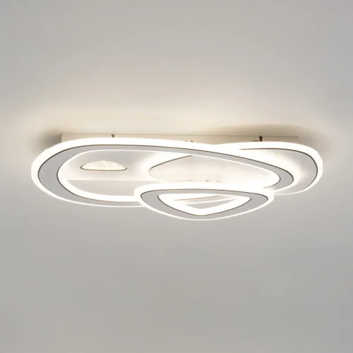 Люстра потолочная LED с пультом Costa CL741012 Citilux белая на 1 лампа, основание белое в стиле хай-тек современный с пультом фото 3
