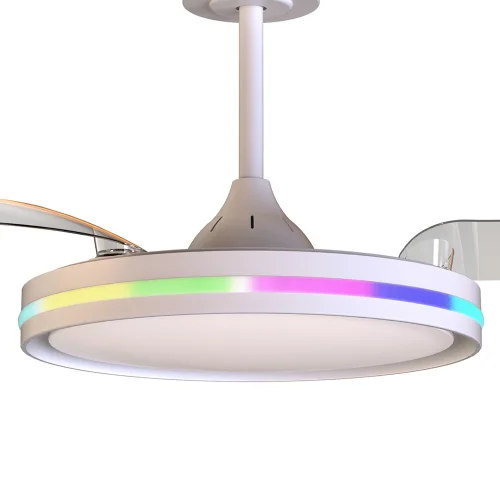 Люстра c вентилятором LED Rafaga 8727 Mantra белая на 1 лампу, основание белое в стиле современный с пультом фото 4