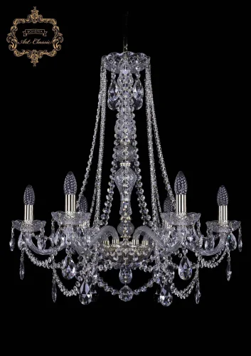 Люстра подвесная хрустальная 11.25.6.220.h-74.Gd.Sp Bohemia Art Classic прозрачная на 6 ламп, основание золотое в стиле классический 