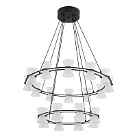 Люстра подвесная LED Vinora 8341/70L Lumion прозрачная на 1 лампу, основание чёрное в стиле минимализм современный хай-тек кольца