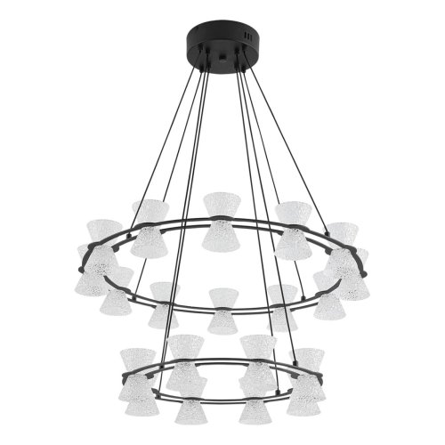 Люстра подвесная LED Vinora 8341/70L Lumion прозрачная на 1 лампу, основание чёрное в стиле минимализм современный хай-тек кольца