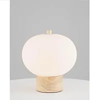 Настольная лампа Cute V10291-TL Moderli белая 1 лампа, основание бежевое коричневое дерево в стиле кантри 