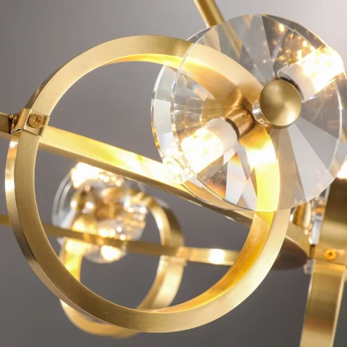 Люстра подвесная ADONICA CH D85 195462-23 ImperiumLoft прозрачная на 16 ламп, основание латунь в стиле современный фото 11