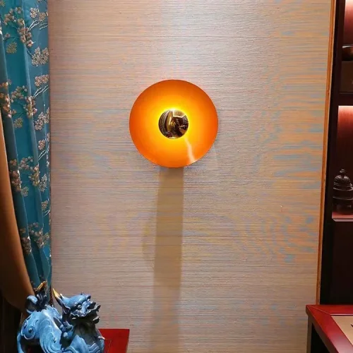 Настенный светильник ALESTA D50 Orange 209035-23 ImperiumLoft оранжевый на 1 лампа, основание хром в стиле современный  фото 19