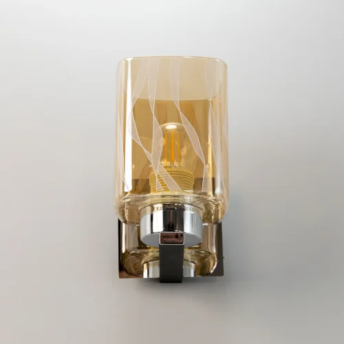 Бра с выключателем Сафари CL145411 Citilux прозрачный на 1 лампа, основание венге коричневое в стиле современный  фото 2
