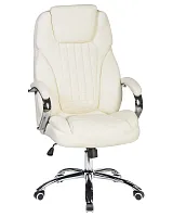 Офисное кресло для руководителей 114B-LMR CHESTER, цвет кремовый Dobrin, кремовый/экокожа, ножки/металл/хром, размеры - 1180*1250***680*730