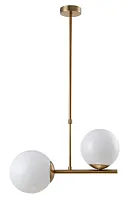 Светильник подвесной FELIZ SP2 BRONZE/WHITE Crystal Lux белый 2 лампы, основание бронзовое в стиле современный шар