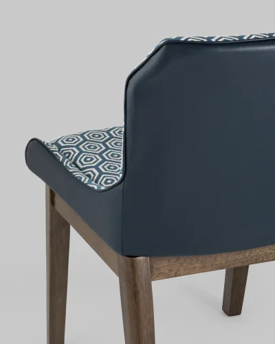 Cтул обеденный НИМЕРИА, синий (набор 2 шт) УТ000024031 Stool Group, синий/текстиль, ножки/массив гевеи/, размеры - ***** фото 6