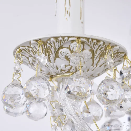 Люстра подвесная AL16309/6/160 WMG Bohemia Ivele Crystal без плафона на 6 ламп, основание белое патина золотое в стиле классический balls фото 5