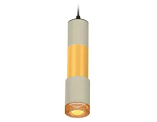 Светильник подвесной XP7423041 Ambrella light золотой серый 1 лампа, основание серое в стиле модерн хай-тек трубочки