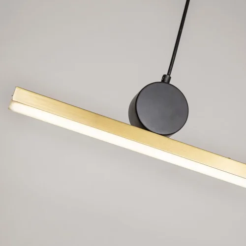 Светильник подвесной LED Firmato 4061-1P F-promo белый 1 лампа, основание золотое в стиле современный линейный фото 5