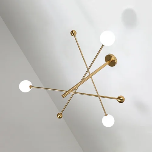 Люстра на штанге AXEL 151696-26 ImperiumLoft белая на 3 лампы, основание латунь в стиле современный лофт  фото 3