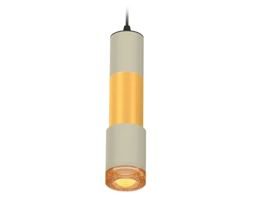 Светильник подвесной XP7423041 Ambrella light серый золотой 1 лампа, основание серое в стиле хай-тек современный трубочки