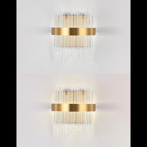 Бра LED LAMPS 81118/1W Natali Kovaltseva прозрачный на 1 лампа, основание золотое в стиле современный  фото 2