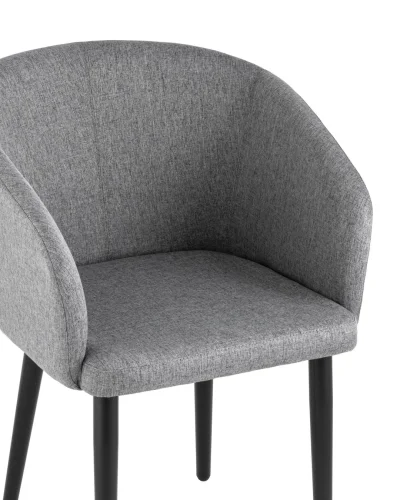 Кресло Ральф рогожка тёмно-серый УТ000032924 Stool Group, серый/рогожка, ножки/металл/чёрный, размеры - ****580*600 фото 4