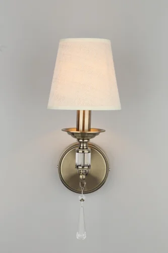 Бра Rivoli OML-64211-01 Omnilux бежевый на 1 лампа, основание античное бронза в стиле классический  фото 2