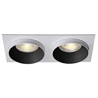 Светильник точечный CLT 044C2 BL-WH-WH Crystal Lux белый на 2 лампы, основание белое в стиле современный прямоугольный