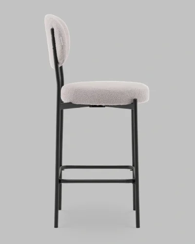 Стул полубарный Бриф DD букле светло-серый УТ000041505 Stool Group, серый/букле, ножки/сталь/чёрный, размеры - ***** фото 3