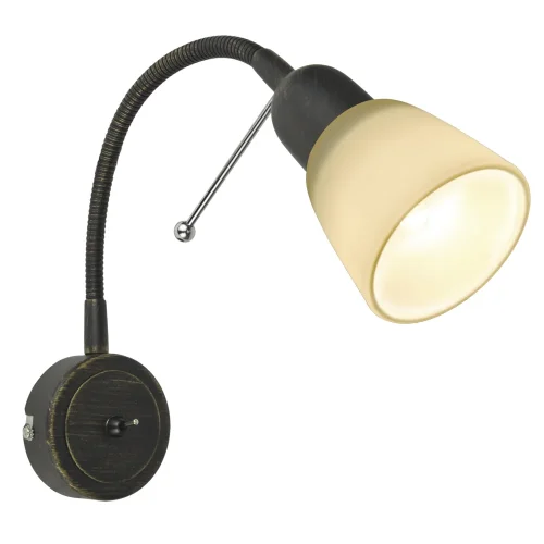 Бра с выключателем LETTURA A7009AP-1BR Arte Lamp бежевый на 1 лампа, основание коричневое в стиле модерн гибкая ножка