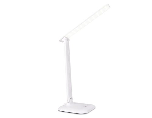 Настольная лампа офисная LED DE500 Ambrella light белая 1 лампа, основание белое металл в стиле хай-тек современный 