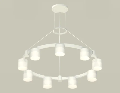 Светильник подвесной XR92031904 Ambrella light белый 9 ламп, основание белое в стиле хай-тек современный 