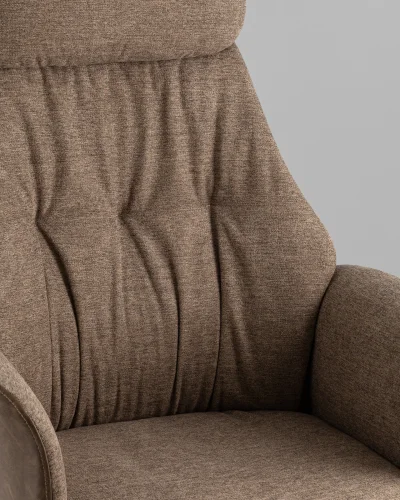 Кресло офисное TopChairs Neoma, коричневый, экокожа, ткань УТ000041771 Stool Group, /, ножки//, размеры - ***** фото 3