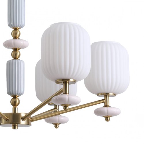 Люстра подвесная Alegra 8334/6 Lumion белая на 6 ламп, основание бронзовое в стиле классический фото 6